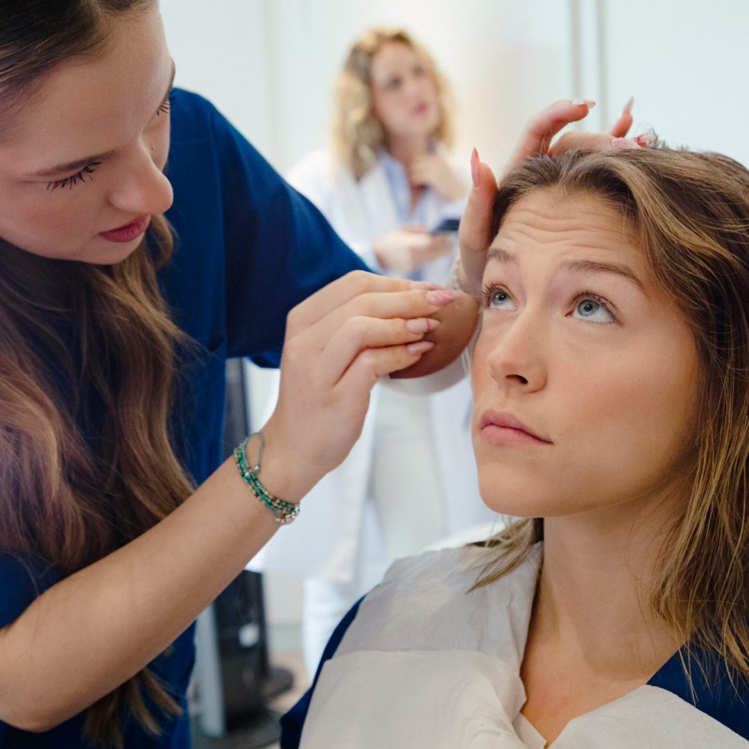 Actress gets some make-up and gets prepped for a Microdrama Scene